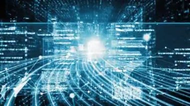 Yazılım geliştirme, uygulama programlama kodu ve gizli bilgisayar kodlaması. Yeni bilgi çağındaki küresel eğilimleri değiştiren akıllı dijital dönüşüm ve teknoloji bozulması kavramı .