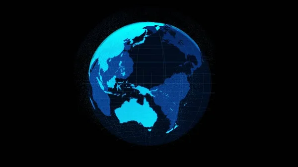 Digital Orbital Earth Cyberspace Showing Concept Network Technology Hologram Globe — Stock Photo, Image