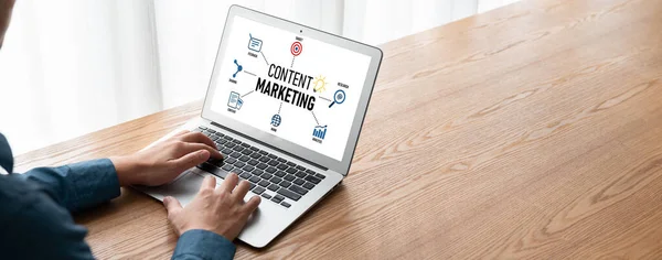 Marketing Dei Contenuti Business Online Moderno Strategia Commerce Marketing — Foto Stock