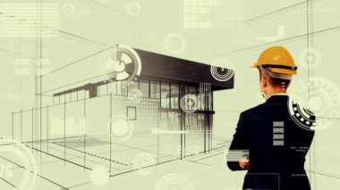 Şehir sivil planlama ve yaratıcı gayrimenkul geliştirme. Yaratıcı şehir binası tasarlamak için soyut şehir çizimine bakan mimar insanlar. Mimarlık hayali ve hırs konsepti.