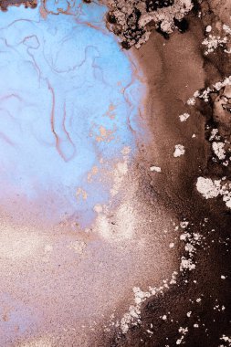 Soyut arkaplan için özgün tablodaki mermer mürekkep soyut sanat. Boyama, ombre alkol mürekkebinin pürüzsüz mermer arkaplan desenini yaratmak için yüksek kaliteli kağıt dokusuna boyanmış. .