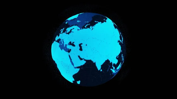 Digital Orbital Earth Cyberspace Showing Concept Network Technology Holograma Esfera —  Fotos de Stock