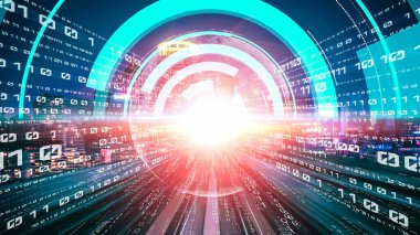 Yazılım geliştirme, uygulama programlama kodu ve gizli bilgisayar kodlaması. Yeni bilgi çağındaki küresel eğilimleri değiştiren akıllı dijital dönüşüm ve teknoloji bozulması kavramı .