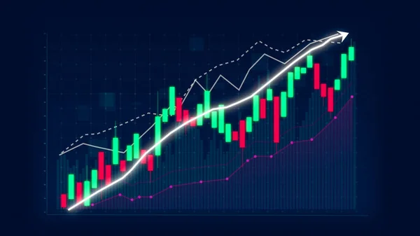 Business Growth Concept Allusive Graph Chart Showing Marketing Sales Profit — Stock Photo, Image