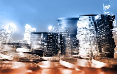 Finans ve para teknolojisi iş refahı ve varlık yönetimi kavramı. Yaratıcı grafik, refah karı elde etmek için değerli varlıklara yatırım yaparak ekonomi ve mali büyümeyi gösteriyor .