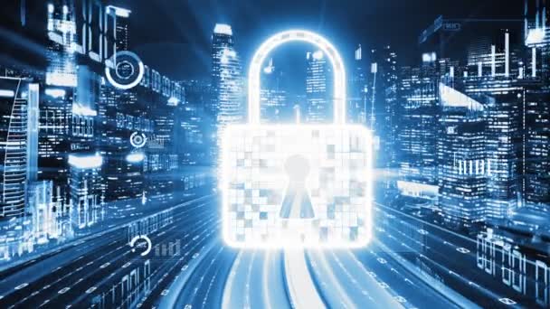 Cyber Sicurezza Protezione Dei Dati Online Con Software Crittografia Sicuro — Video Stock