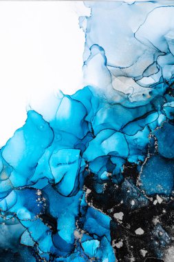 Soyut arkaplan için özgün tablodaki mermer mürekkep soyut sanat. Resim, Kintsuki mürekkep sanatının düz mermer arkaplan desenini yaratmak için yüksek kaliteli kağıt dokusuna boyanmış. .