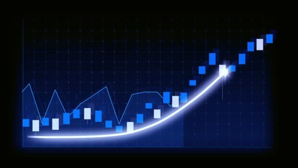 Affärstillväxt Koncept Allusive Diagram Visar Marknadsföring Försäljning Vinst Ökar Till — Stockvideo