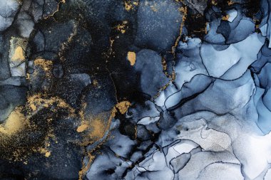 Soyut arkaplan için özgün tablodaki mermer mürekkep soyut sanat. Boyama, ombre alkol mürekkebinin pürüzsüz mermer arkaplan desenini yaratmak için yüksek kaliteli kağıt dokusuna boyanmış. .