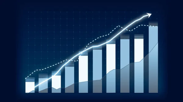 Koncepcja Wzrostu Biznesu Wykresach Aluzyjnych Pokazujących Zysk Sprzedaży Marketingowej Wzrasta — Zdjęcie stockowe