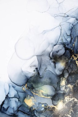 Soyut arkaplan için özgün tablodaki mermer mürekkep soyut sanat. Resim, Kintsuki mürekkep sanatının düz mermer arkaplan desenini yaratmak için yüksek kaliteli kağıt dokusuna boyanmış. .