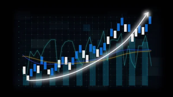 Business Growth Concept Allusive Graph Chart Showing Marketing Sales Profit — Stock Photo, Image