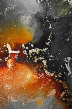 Enfes orjinal resmin mermer mürekkep sanatının soyut arkaplanını yakmak. Boyama, ombre alkol mürekkebinin pürüzsüz mermer arkaplan desenini yaratmak için yüksek kaliteli kağıt dokusuna boyanmış. .