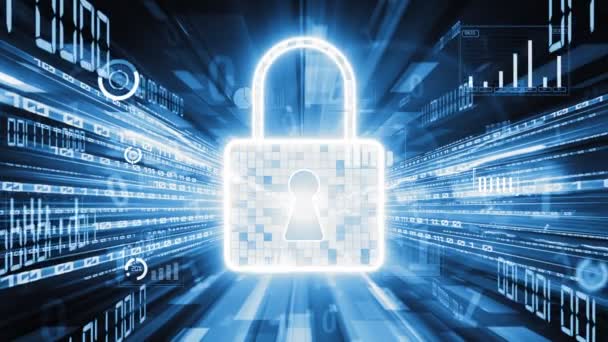 Segurança Cibernética Proteção Dados Online Com Software Criptografia Seguro Tácito — Vídeo de Stock