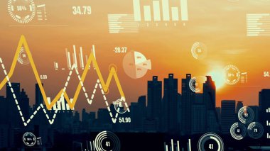 İş verileri analitik arayüzü akıllı şehrin üzerinde uçuyor ve iş zekasının geleceğini değiştiriyor. Stratejik plan için büyük verileri analiz etmek için bilgisayar yazılımı ve yapay zeka kullanılır .