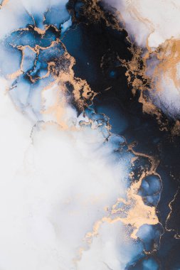 Soyut arkaplan için özgün tablodaki mermer mürekkep soyut sanat. Resim, Kintsuki mürekkep sanatının düz mermer arkaplan desenini yaratmak için yüksek kaliteli kağıt dokusuna boyanmış. .