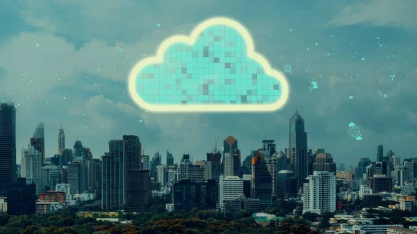 Cloud Computing Technology Online Data Storage Alteration Data Sharing Computer — Stock Photo, Image