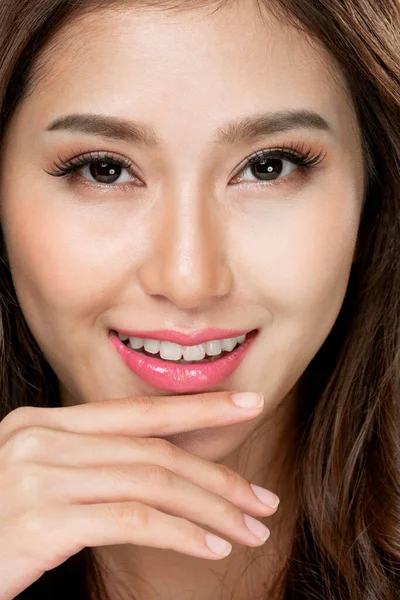 Closeup Portrait Ardent Young Girl Healthy Clear Skin Soft Makeup — 图库照片
