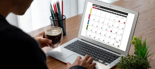 Calendario Aplicación Software Computadora Para Planificación Del Horario Modish Para — Foto de Stock