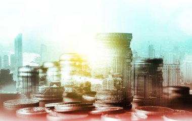 Finans ve para teknolojisi iş refahı ve varlık yönetimi kavramı. Yaratıcı grafik, refah karı elde etmek için değerli varlıklara yatırım yaparak ekonomi ve mali büyümeyi gösteriyor .