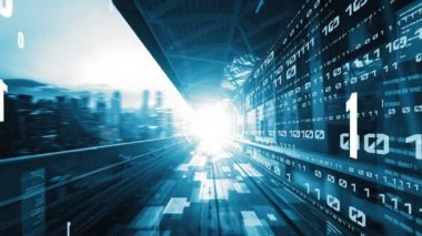 Yazılım geliştirme, uygulama programlama kodu ve gizli bilgisayar kodlaması. Yeni bilgi çağındaki küresel eğilimleri değiştiren akıllı dijital dönüşüm ve teknoloji bozulması kavramı .