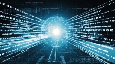 Yazılım geliştirme, uygulama programlama kodu ve gizli bilgisayar kodlaması. Yeni bilgi çağındaki küresel eğilimleri değiştiren akıllı dijital dönüşüm ve teknoloji bozulması kavramı .
