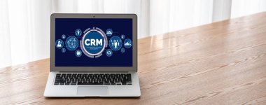 CRM işletme ve işletme için modern bilgisayarda müşteri ilişkileri yönetim sistemi