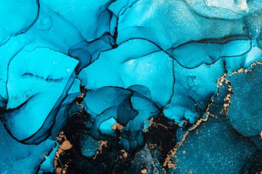 Soyut arkaplan için özgün tablodaki mermer mürekkep soyut sanat. Boyama, ombre alkol mürekkebinin pürüzsüz mermer arkaplan desenini yaratmak için yüksek kaliteli kağıt dokusuna boyanmış. .