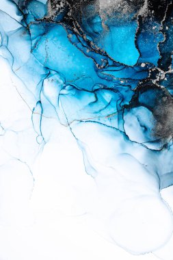 Soyut arkaplan için özgün tablodaki mermer mürekkep soyut sanat. Resim, Kintsuki mürekkep sanatının düz mermer arkaplan desenini yaratmak için yüksek kaliteli kağıt dokusuna boyanmış. .