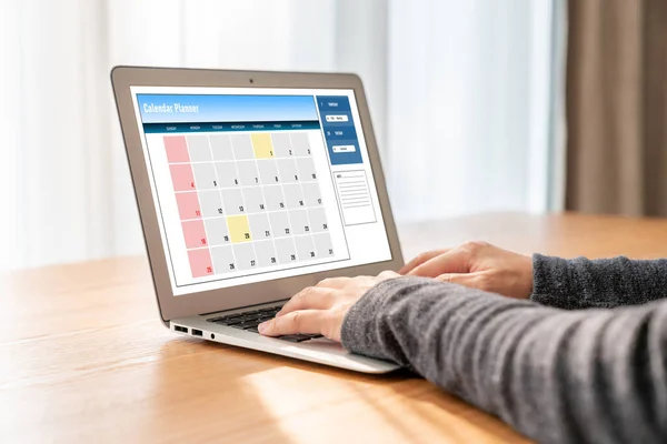 Calendrier Sur Application Logicielle Pour Planification Calendrier Modish Pour Organisateur — Photo