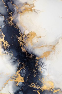 Soyut arkaplan için özgün tablodaki mermer mürekkep soyut sanat. Resim, Kintsuki mürekkep sanatının düz mermer arkaplan desenini yaratmak için yüksek kaliteli kağıt dokusuna boyanmış. .
