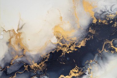 Soyut arkaplan için özgün tablodaki mermer mürekkep soyut sanat. Boyama, ombre alkol mürekkebinin pürüzsüz mermer arkaplan desenini yaratmak için yüksek kaliteli kağıt dokusuna boyanmış. .