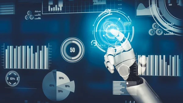 Φουτουριστικό Ρομπότ Τεχνητή Νοημοσύνη Επαναστατική Τεχνητή Νοημοσύνη Τεχνολογία Ανάπτυξης Και — Φωτογραφία Αρχείου