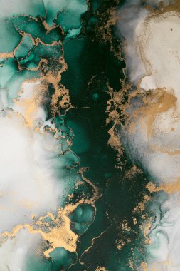 Soyut arkaplan için özgün tablodaki mermer mürekkep soyut sanat. Resim, Kintsuki mürekkep sanatının düz mermer arkaplan desenini yaratmak için yüksek kaliteli kağıt dokusuna boyanmış. .