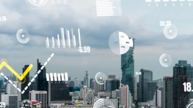 İş verileri analitik arayüzü akıllı şehrin üzerinde uçuyor ve iş zekasının geleceğini değiştiriyor. Stratejik plan için büyük verileri analiz etmek için bilgisayar yazılımı ve yapay zeka kullanılır .