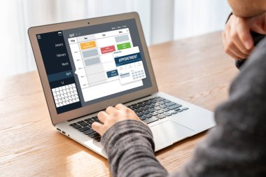 İnternet sitesindeki modish regrition için çevrimiçi aplikasyon rezervasyon takvimi