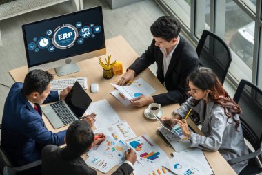 Pazarlama stratejisini planlamak için modern iş için ERP girişimi kaynak planlama yazılımı