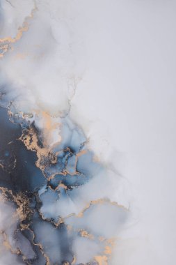 Soyut arkaplan için özgün tablodaki mermer mürekkep soyut sanat. Resim, Kintsuki mürekkep sanatının düz mermer arkaplan desenini yaratmak için yüksek kaliteli kağıt dokusuna boyanmış. .