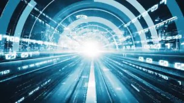 Yazılım geliştirme, uygulama programlama kodu ve gizli bilgisayar kodlaması. Yeni bilgi çağındaki küresel eğilimleri değiştiren akıllı dijital dönüşüm ve teknoloji bozulması kavramı .