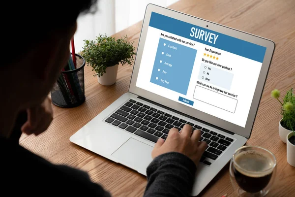 Online Survey Form Modish Digital Information Collection Internet Network — Stock Photo, Image