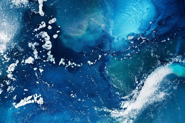 Soyut arkaplan için özgün tablodaki mermer mürekkep soyut sanat. Boyama, ombre alkol mürekkebinin pürüzsüz mermer arkaplan desenini yaratmak için yüksek kaliteli kağıt dokusuna boyanmış. .