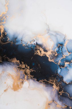 Soyut arkaplan için özgün tablodaki mermer mürekkep soyut sanat. Resim, Kintsuki mürekkep sanatının düz mermer arkaplan desenini yaratmak için yüksek kaliteli kağıt dokusuna boyanmış. .