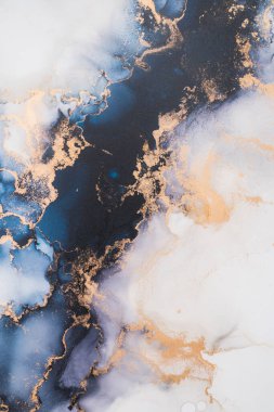 Soyut arkaplan için özgün tablodaki mermer mürekkep soyut sanat. Resim, Kintsuki mürekkep sanatının düz mermer arkaplan desenini yaratmak için yüksek kaliteli kağıt dokusuna boyanmış. .