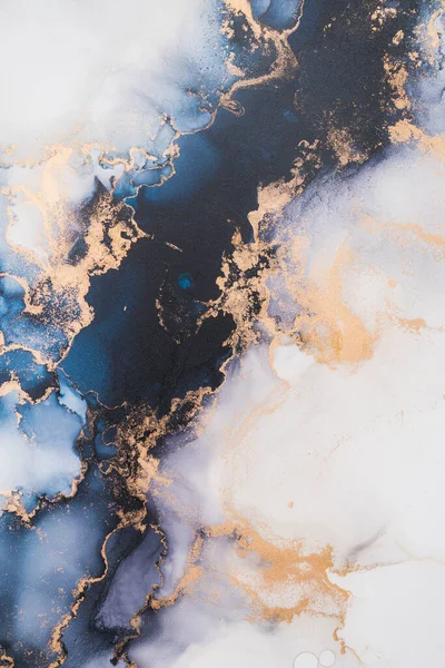 Soyut arkaplan için özgün tablodaki mermer mürekkep soyut sanat. Resim, Kintsuki mürekkep sanatının düz mermer arkaplan desenini yaratmak için yüksek kaliteli kağıt dokusuna boyanmış. .