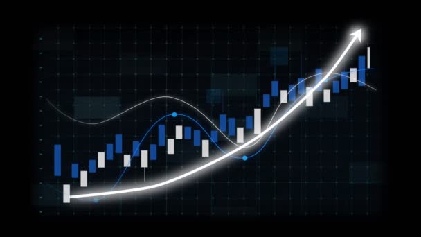 Konsep Pertumbuhan Bisnis Dalam Grafik Kiasan Menunjukkan Laba Penjualan Pemasaran — Stok Video