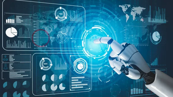 Futurisztikus Robot Mesterséges Intelligencia Forradalmi Technológia Fejlesztés Gépi Tanulás Koncepció — Stock Fotó