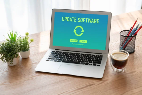 Programuppdatering Datorn För Modish Version Enhetsmjukvara Uppgradering — Stockfoto