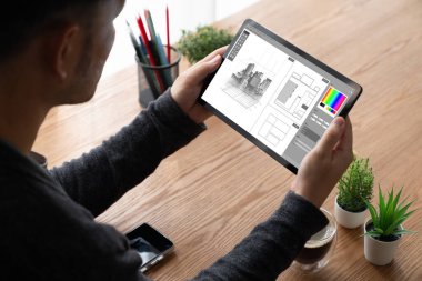 Mimari iş ve profesyonel tasarımcı için mimari tasarım modem yazılım uygulaması