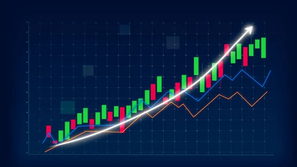 マーケティングの売上収益が将来の目標に向けて増加していることを示すグラフでの事業成長コンセプト 企業経営の財務状況は改善しています 財務とお金 3Dレンダリング — ストック写真