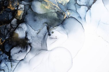 Soyut arkaplan için özgün tablodaki mermer mürekkep soyut sanat. Boyama, ombre alkol mürekkebinin pürüzsüz mermer arkaplan desenini yaratmak için yüksek kaliteli kağıt dokusuna boyanmış. .